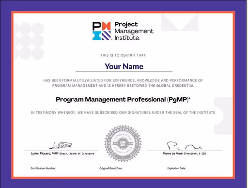 PGMP Certification by PMI